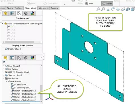 solidworks sketched bend sheet metal|flat pattern configuration solidworks.